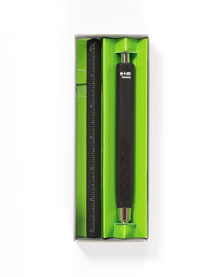 Triangle with Green M Logo - e+m Triangle Art Box Pencil and Ruler Set | Mayday Press