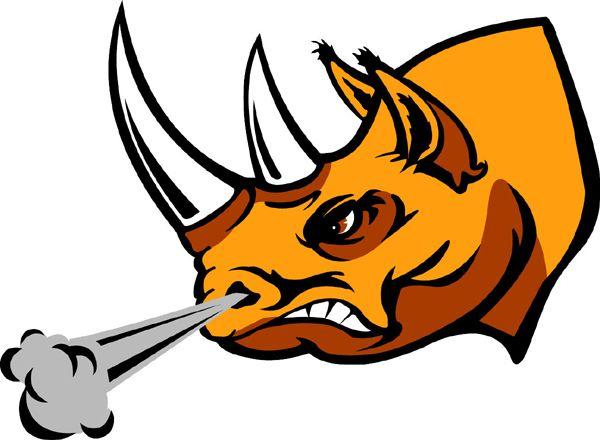 Rhino Sports Logo - SignSpecialist.com – Mascots Decals - Rhino 3 team mascot sports ...