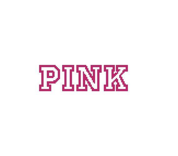 Pink Cross Logo - Victoria's Secret Pink Cross Stitch Pattern PDF Instant Download