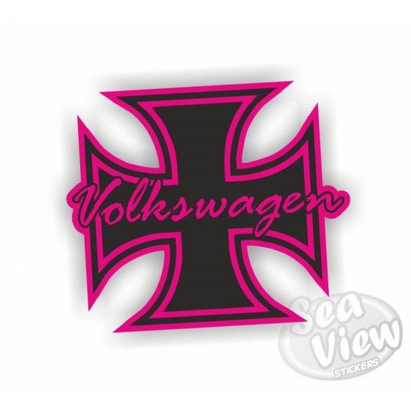 Pink Cross Logo - VW Iron Cross Logo Pink