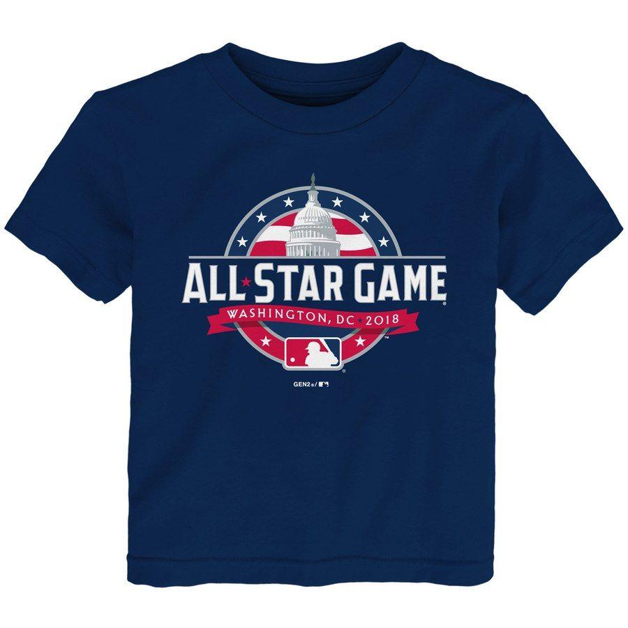 Majestic Clothing Logo - Toddler Majestic Navy 2018 MLB All-Star Game Official Logo T-Shirt