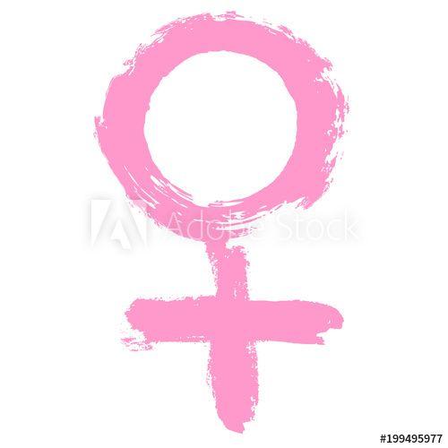 Pink Cross Logo - Women's rights. Women's Day. Health care and medicine. Feminism icon ...