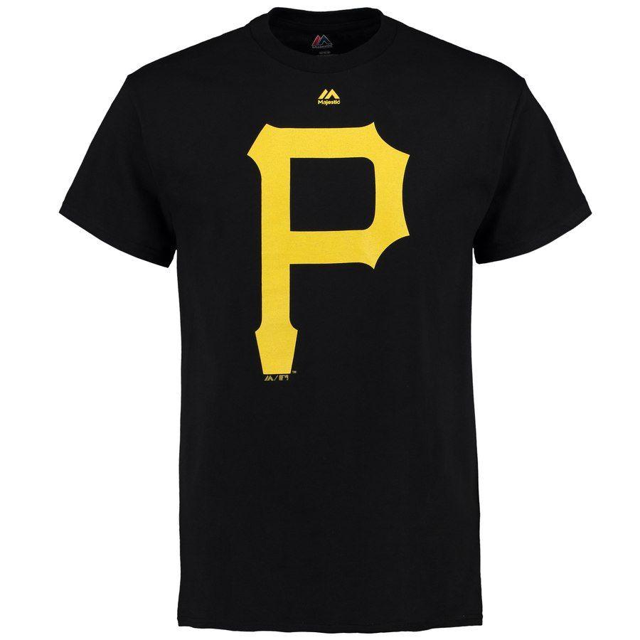 Majestic Clothing Logo - Men's Pittsburgh Pirates Majestic Black Cooperstown Logo T-Shirt