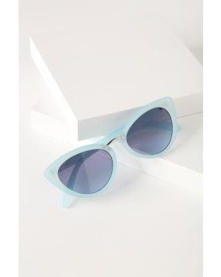 Blue Red Green Swerve Lines Logo - Get the Deal: Lulus | Swerve Blue Cat-Eye Sunglasses