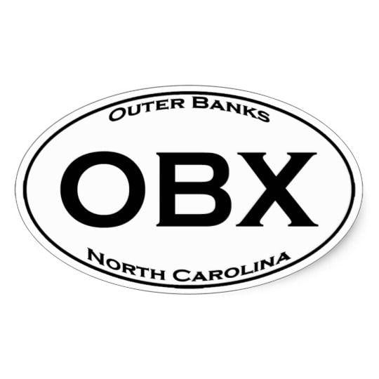 Black Oval Logo - OBX - Outer Banks NC Euro Style Oval Logo Oval Sticker | Zazzle.co.uk