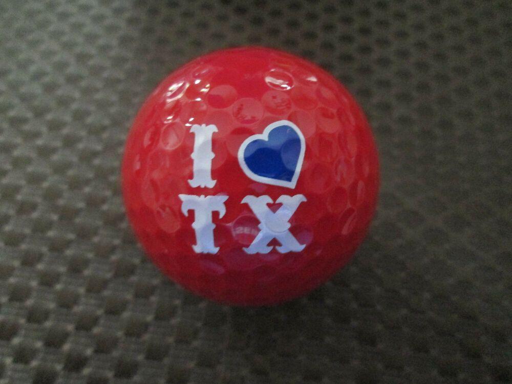 Red Ball with Logo - LOGO GOLF BALL-TEXAS.....I LOVE TEXAS...RED BALL.......NEW!!!! | eBay