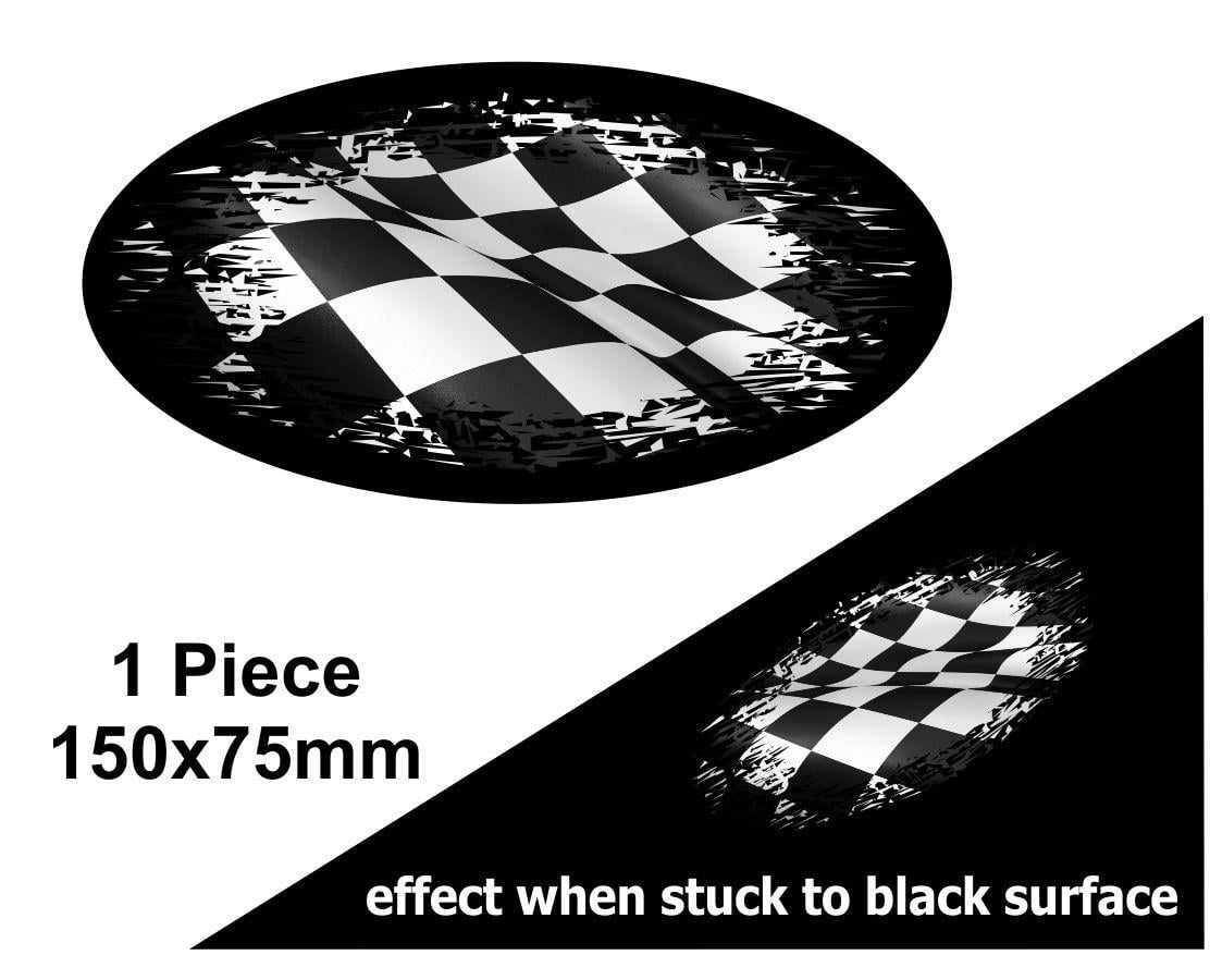 Black Oval Logo - Fade To Black OVAL Design & Black & White Chequered Flag Vinyl Car ...