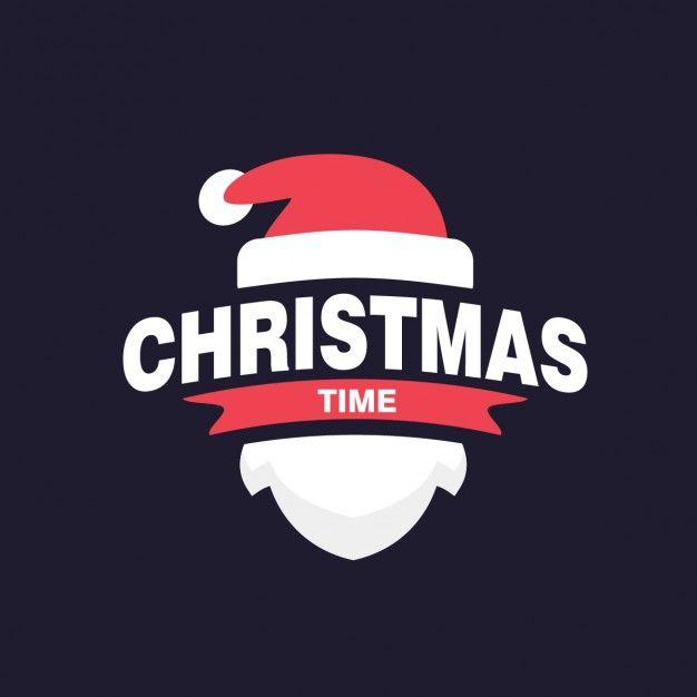 Santa Logo - Cute christmas background with santa claus elements Vector. Free