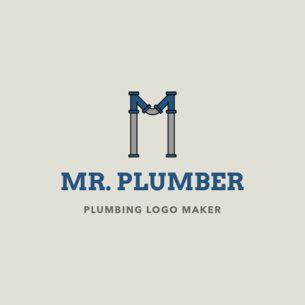 Plumbing Logo - Placeit - Plumbing Logo Maker with Centered Pipe Lettering