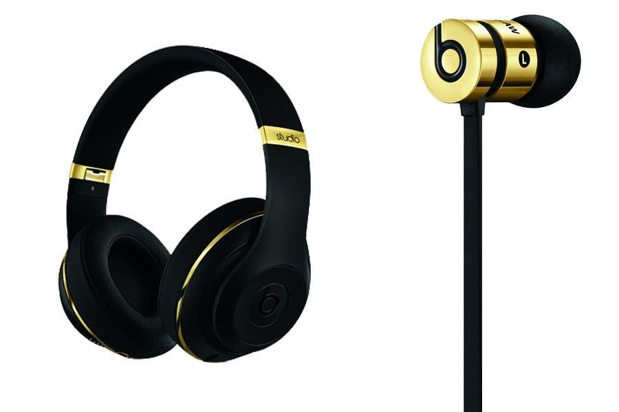 Gold Black Beats Logo - Alexander Wang is styling Beats by Dre earphones: Black and Gold