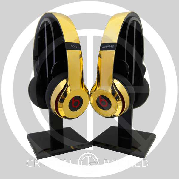Gold Black Beats Logo - Customised by Crystal Rocked with 24ct Gold