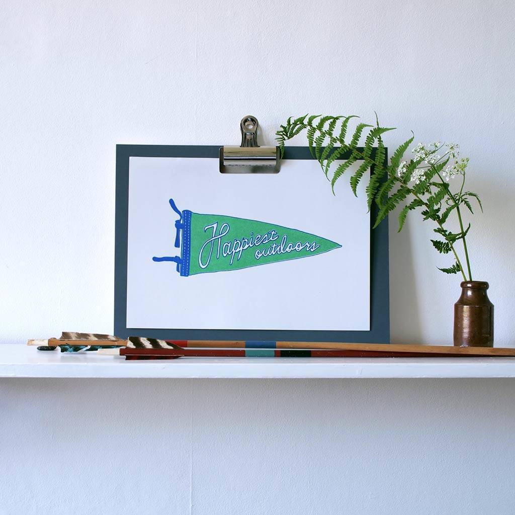 Green Pennant Logo - happiest outdoors green pennant a4 riso print by alfie's studio ...