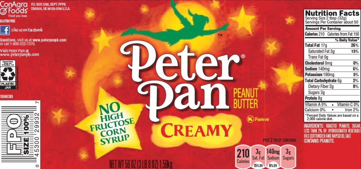 Peter Pan Peanut Butter Logo - PETER PAN Creamy Peanut Butter