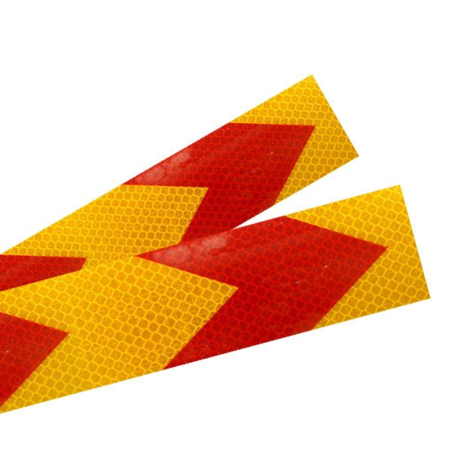 Red and Yellow Arrow Logo - 50mm X 45M Red Yellow Arrow Shape Self Adhesive Reflective Safety Warn