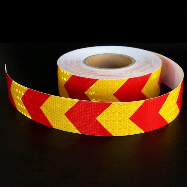 Red and Yellow Arrow Logo - 5cm*20m Red & Yellow Arrow Lattice Reflective Tape Sticker Car ...