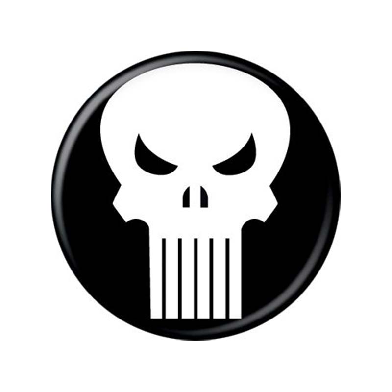 Punisher Skull Logo - Punisher Skull Logo Button | SuperheroDen.com