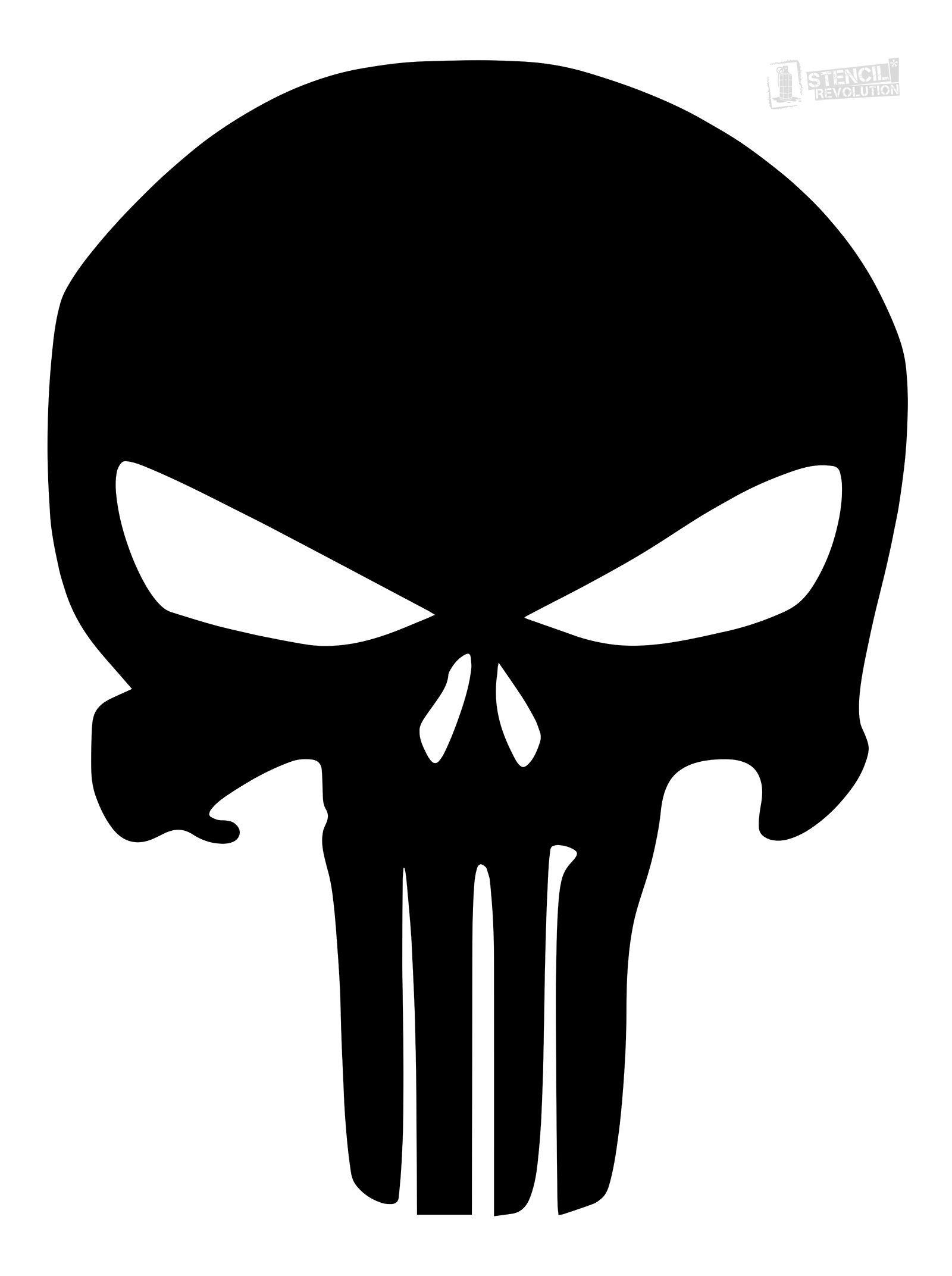 Punisher Skull Logo - Punisher Skull Stencil | FIREARMS | Skull stencil, Stencils ...