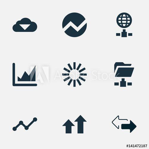 Two Arrows Up Logo - Vector Illustration Set Of Simple Data Icons. Elements Digital ...