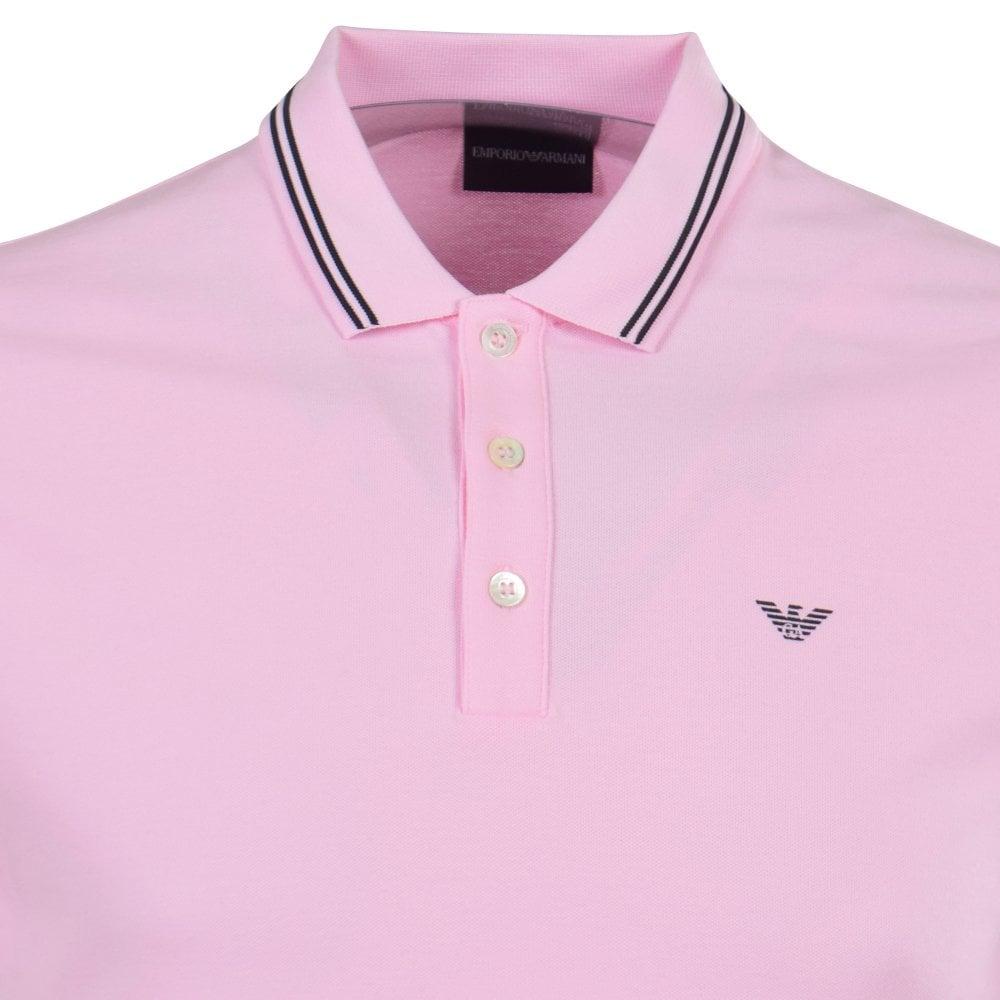 Pink Polo Logo - EMPORIO ARMANI Pink Logo Polo Shirt - Men from Brother2Brother UK