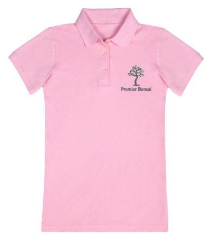 Pink Polo Logo - Woman's Polo Embroidered With Premier Bonsai Logo In Pink | POLO-WPL