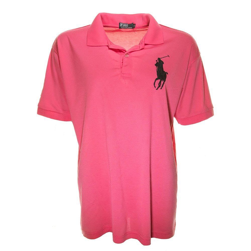 Pink Polo Logo - Pink Ralph Lauren Big Logo Polo Shirt - XXL - Dirty Harry Clothing