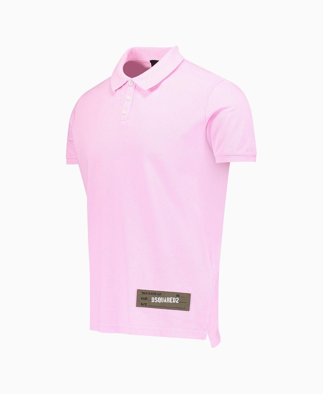 Pink Polo Logo - Dsquared2 - Tape Logo Washed Polo - Pink