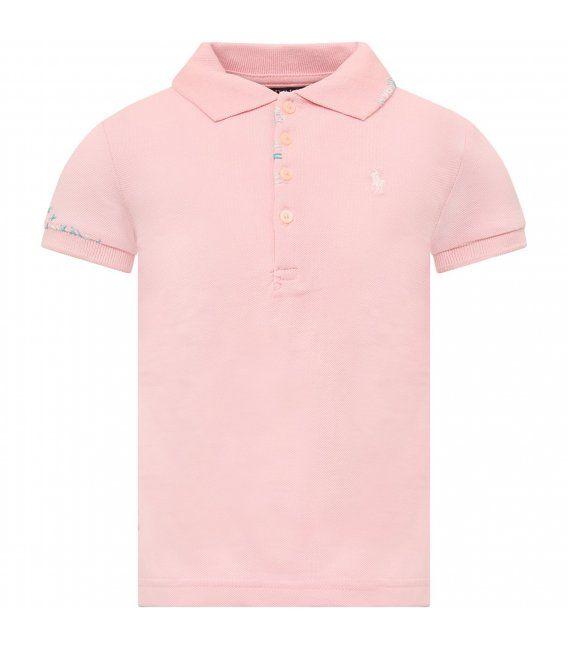 Pink Polo Logo - RALPH LAUREN KIDS Pink Girl Polo T Shirt With White Logo