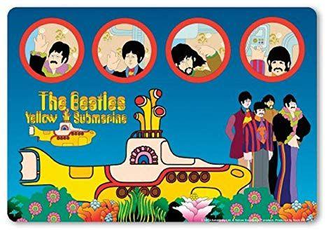 Beatles Yellow Submarine Logo - Amazon.com : The Beatles Mouse Mat Pad Yellow Submarine & Portholes ...