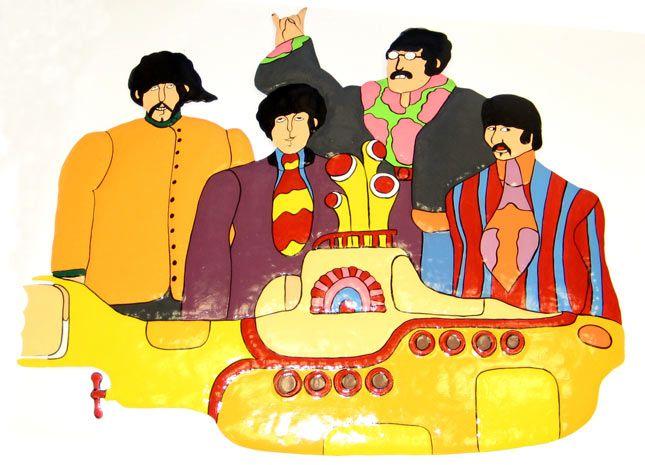 Beatles Yellow Submarine Logo - Beatles 'Yellow Submarine' metal artwork - International Slavery ...
