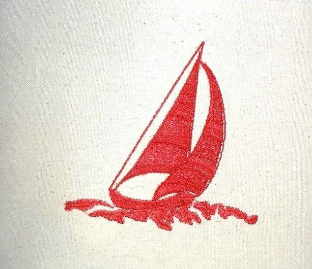 Red White Blue Sailboat Logo - Back to School Nautical Themed Tote Bag~ Beach Bag Red, White & B ...