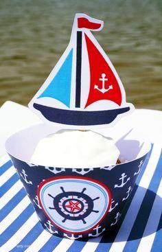 Red White Blue Sailboat Logo - Best Nautical, White and Blue Party Ideas image. Nautical