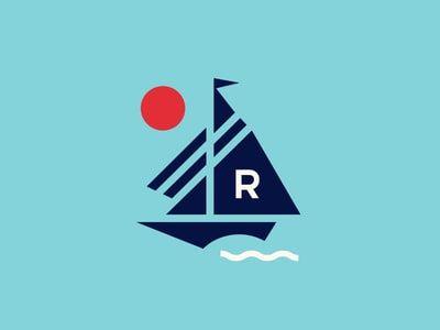 Red White Blue Sailboat Logo - Great Boat Logo Designs From Professional Graphic Designers