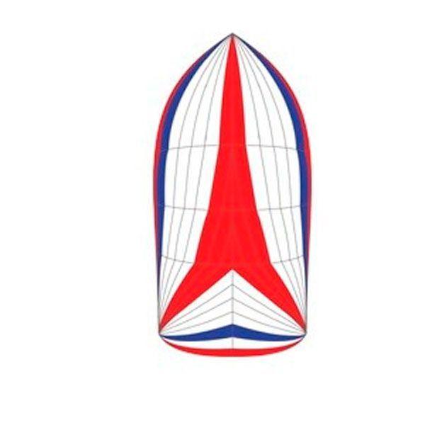 Red White Blue Sailboat Logo - m2 Symmetric spinnaker red / white / blue colors and cover