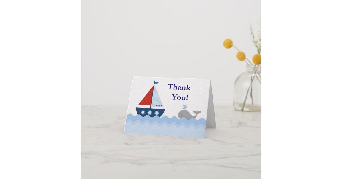 Red White Blue Sailboat Logo - Red White Blue Sailboat Thank You Cards | Zazzle.com