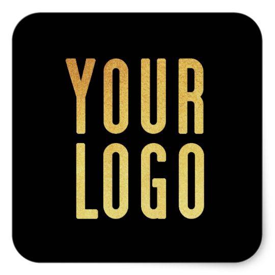 Black Square Company Logo - Promotional Your Company or Event Logo Black Square Sticker. Zazzle