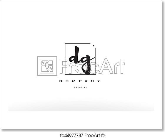 Black Square Company Logo - Free art print of Dg d g hand writing letter company logo icon