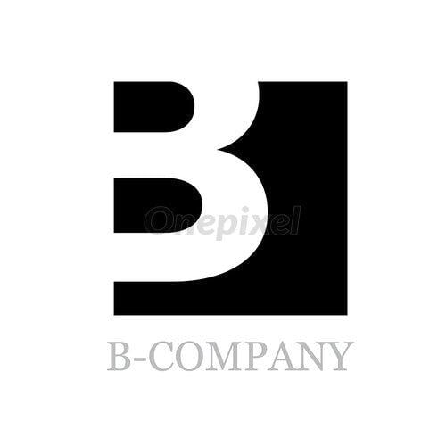 Black Square Company Logo - Vector geometric initial letter B on black square background