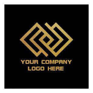 Black Square Company Logo - Logo Business Posters & Prints | Zazzle.co.uk