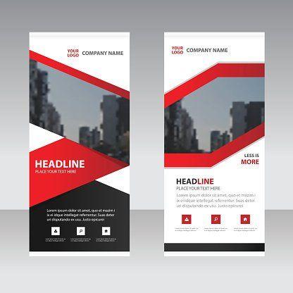 Black Square Company Logo - Red Black Square Business Roll UP Banner Flat Design Template