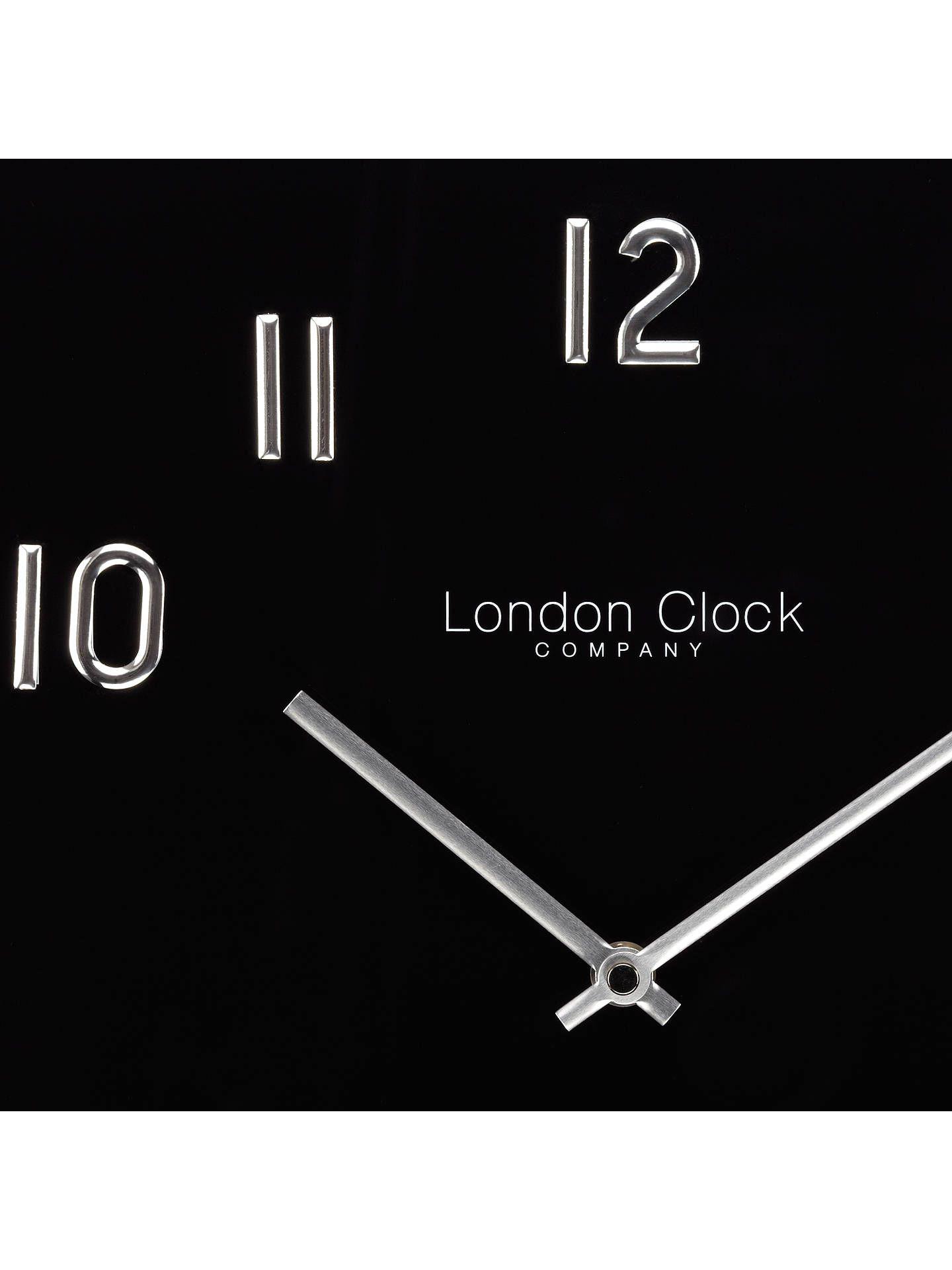 Black Square Company Logo - London Clock Company Square Glass Wall Clock, Black at John Lewis
