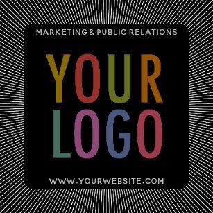 Black Square Company Logo - Logo Item Stickers & Labels
