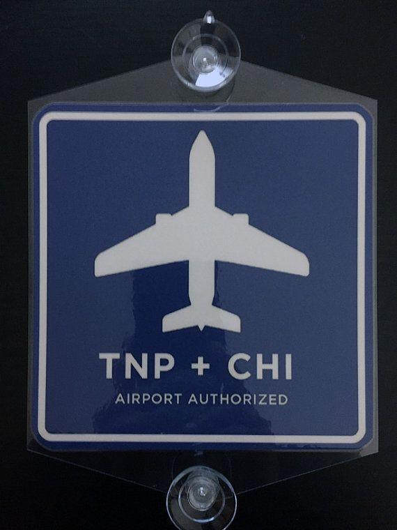 Uber Airport Logo - Removable TNP + CHI 6x6 sign rideshare chicago airport rear decal ...