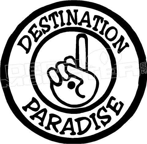 Destination Paradise Logo - Destination Paradise Religious Decal Sticker - DecalMonster.com