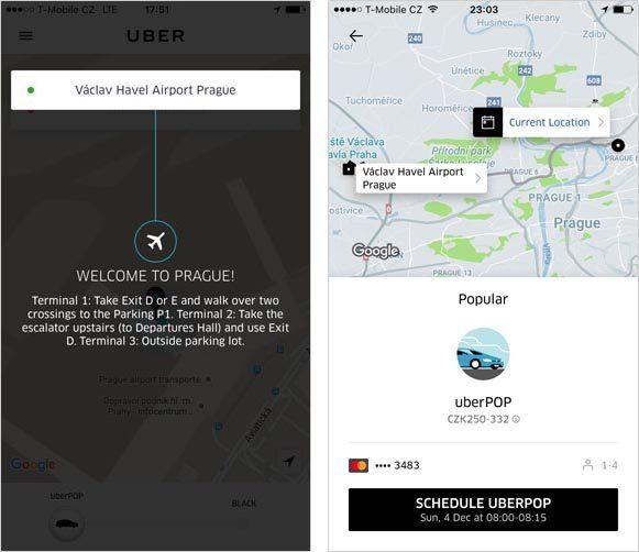 Uber Airport Logo - Uber “Welcome to Prague” Message on the Airport – PragueGO