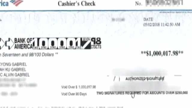 Bank of America Check Logo - Family returns $1M bank check sent by mistake - ABC7 News