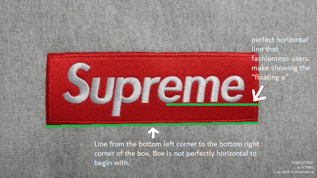 Angled Red Box Logo - PSA: There is no /// flaw and floating 'e' flaw in the current reps ...