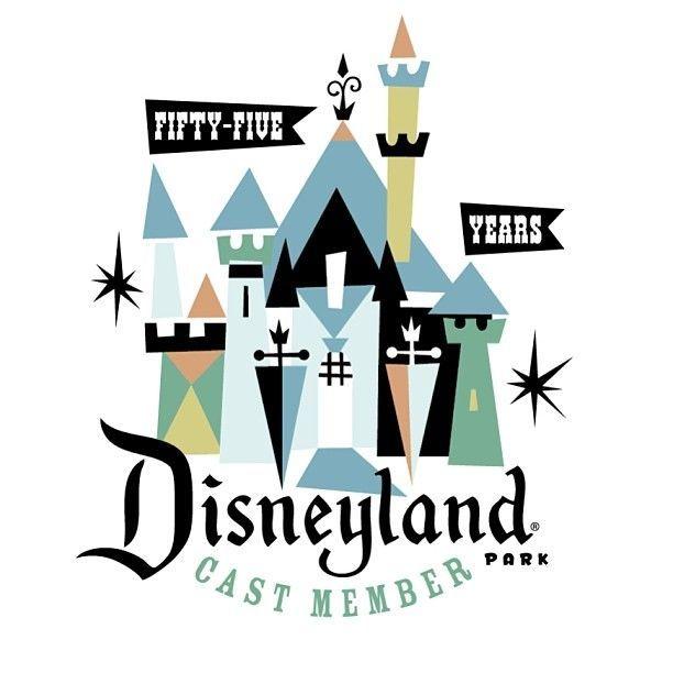 Vintage Disneyland Logo - Logo for cast members commemorating 55th anniversary of Disneyland ...