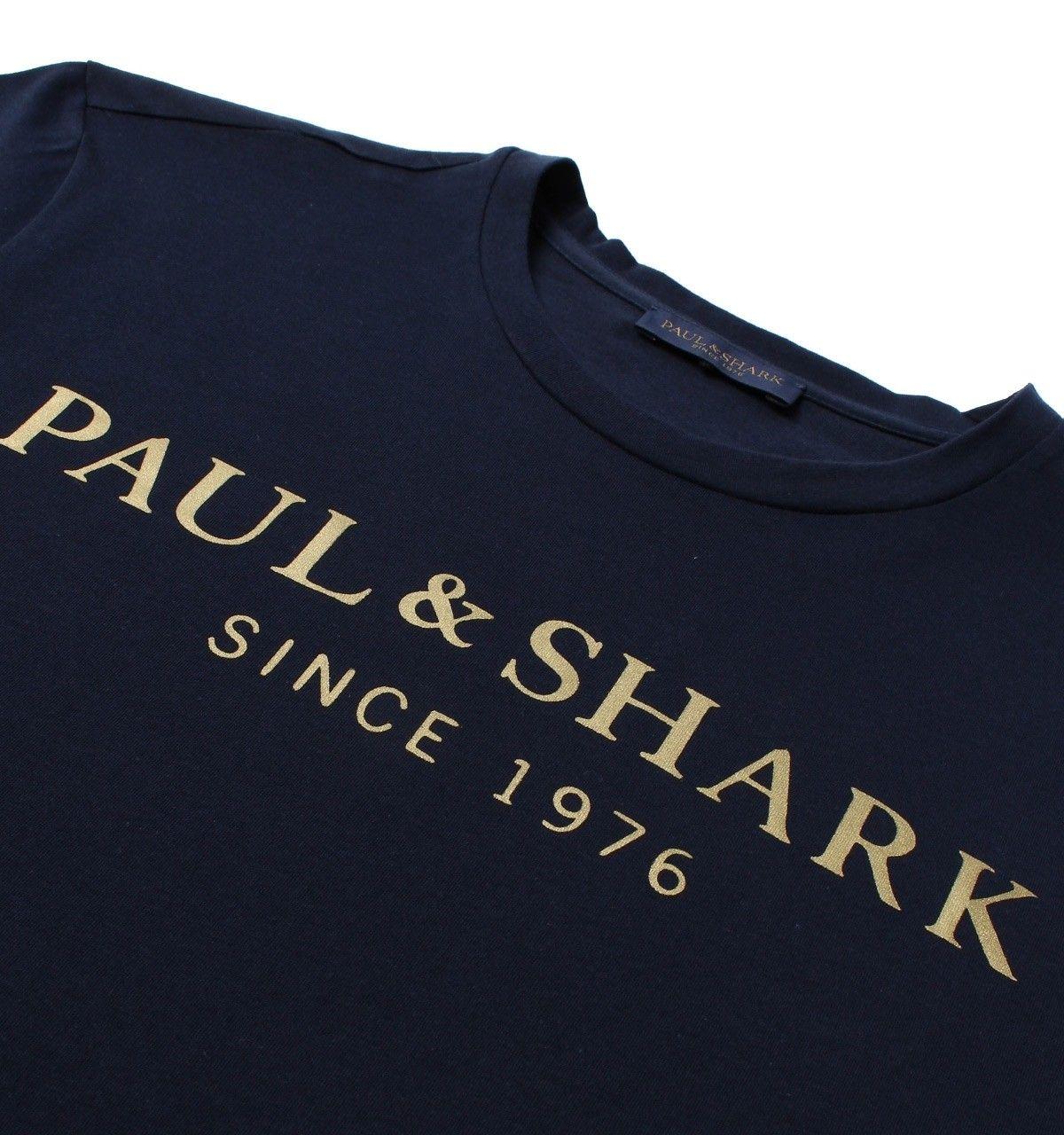 Navy and Gold Logo - Paul & Shark Navy Blue Gold Logo Short Sleeve T Shirt