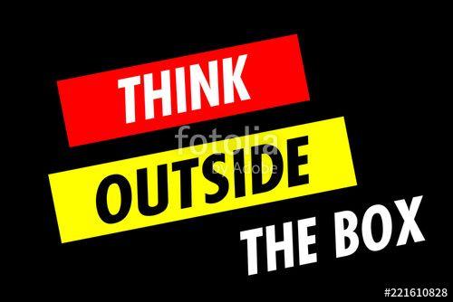 Angled Red Box Logo - Two angled lines of text: Think Outside the Box (with the last line ...