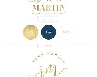 Navy and Gold Logo - Gold Logo Photography Logo Lash Logo Makeup Artist Logo